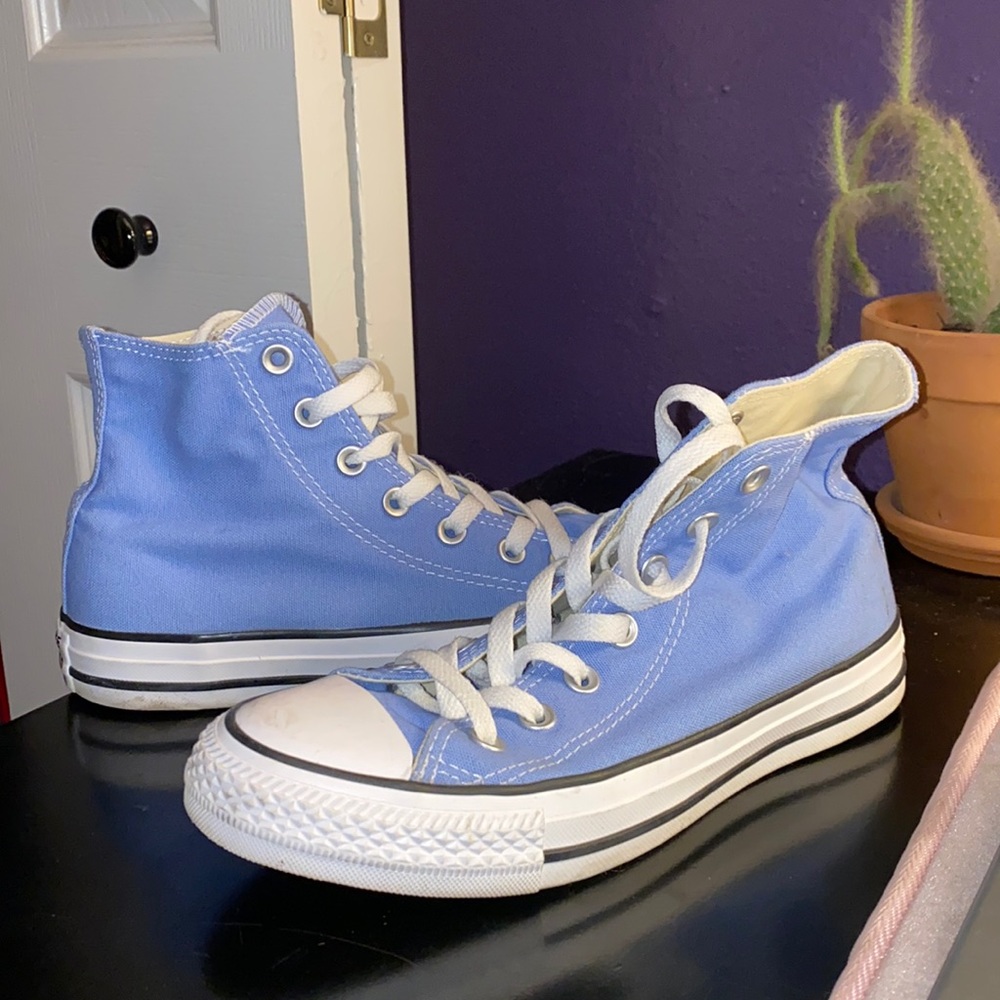 LIKE NEW Light blue high top Converse